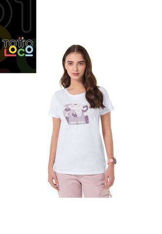 Camiseta Estampada Para Mujer Dusti Blanca Totto