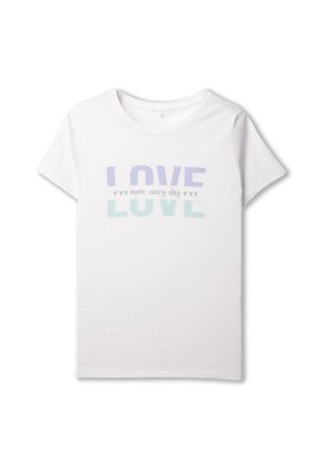 Camiseta Estampada Para Mujer Dusti Manga Corta Blanca