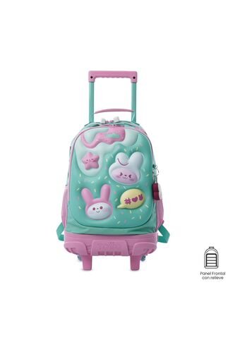Maleta Para Niña Con Ruedas Bunny Pump Mediano Verde Totto