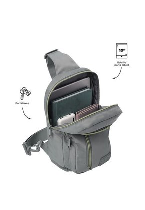 Bolso Hombre Porta Tableta 10" Tracer Gris