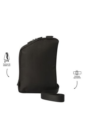Bolso Para Hombre Ttb Mediano Porta Tablet 10" Negro