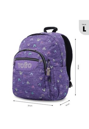 Morral Juvenil Porta PC 14" Acuarela Morado Con Corazones