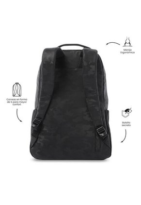 Morral Universitario Detroit Porta PC 16" Negro Hombre