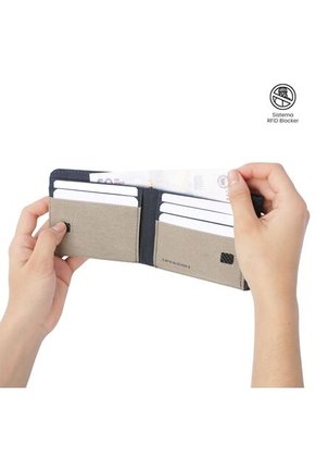 Billetera Hombre Lad Grande Con RFID Blocker Azul