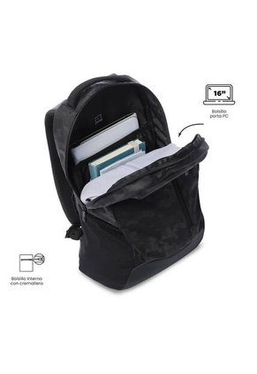 Morral Universitario Detroit Porta PC 16" Negro Hombre
