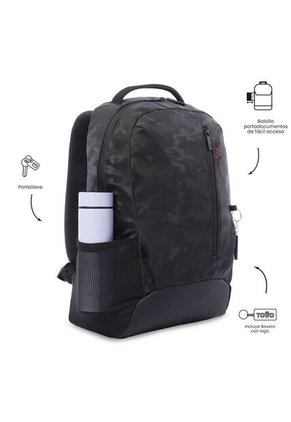 Morral Universitario Detroit Porta PC 16" Negro Hombre