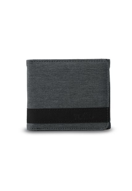 Billetera Hombre Lad Grande Con RFID Blocker Gris