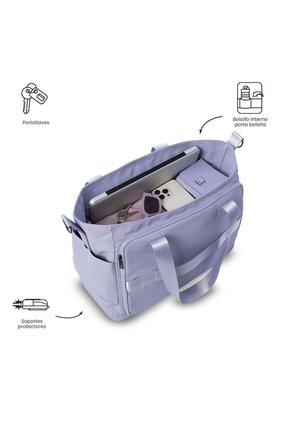 Bolso Para Mujer Maxi Tote Grande Porta PC 16" Morado