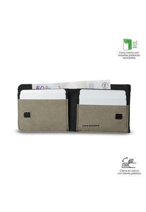 Billetera Hombre Lad Grande Con RFID Blocker Negra