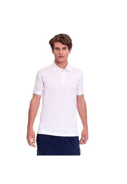 Camiseta Tipo Polo En Jersey Para Hombre Totto Blanca Mkp