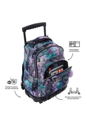Morral Ruedas Niña Porta PC 15.4" Bomper Renglon Gris