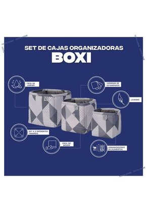 Juego De 3 Cajas Organizadoras En Tela Boxi.