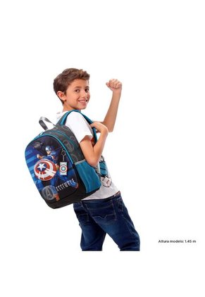 Morral Para Niño Avengers Capitán América Mediano Gris