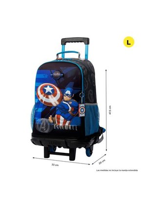 Morral Con Ruedas Niño Avengers Capitán América Grande Gris