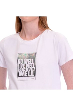 Camiseta Estampada Para Mujer Prime Manga Corta Blanca