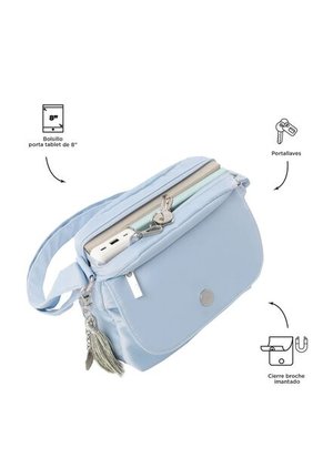 Bolso Pequeño Corneana 2.0 Azul Porta Tableta 8" Crossbody