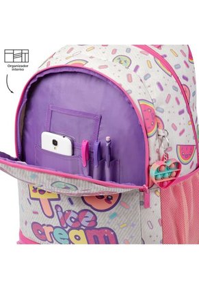 Morral Con Ruedas Para Niña Ice Fruit L  Beige
