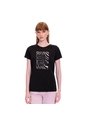 Camiseta Estampada Para Mujer Prime Manga Corta Negra de Totto