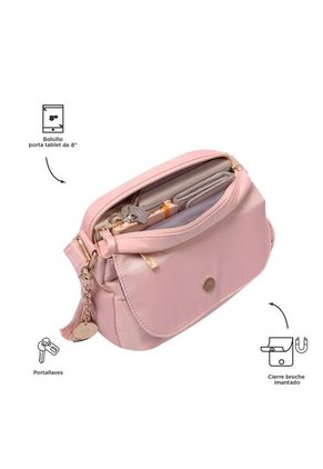 Bolso Pequeño Corneana 2.0 Rosado Porta Tableta 8" Crossbody