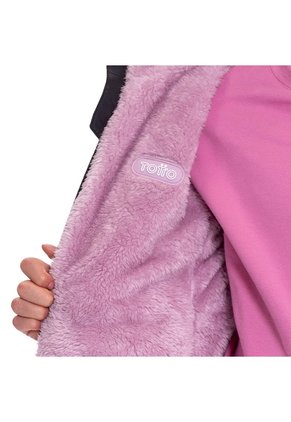 Chaqueta Para Niña Boa Acolchada Doble Faz Negra