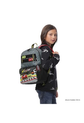 Morral Para Niño Grand Prix Mediano Gris