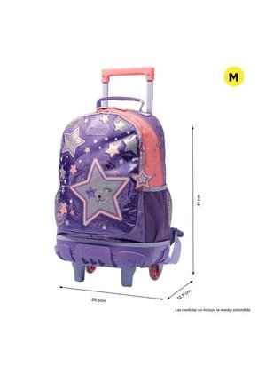 Morral Con Ruedas Para Niña Star Cat M Morado