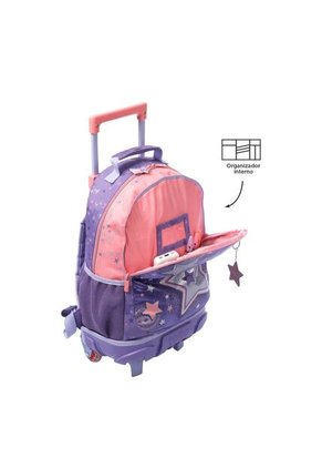 Morral Con Ruedas Para Niña Star Cat M Morado