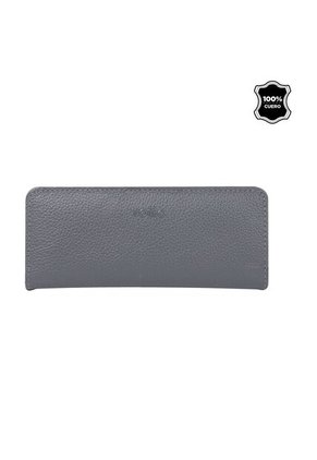 Billetera De Cuero Celia Para Mujer Grande Gris