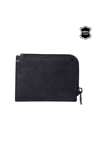Billetera De Cuero Slice Negra Pequeña Totto
