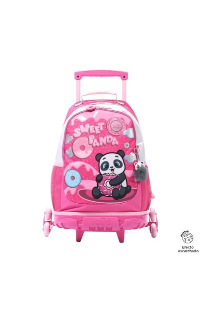 Morral 3 Ruedas Sweet Panda Rosado Niña