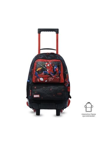 Maleta Para Niño Con Ruedas Spiderman Hero Mediano Negro Totto
