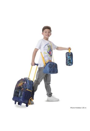 Combo Escolar Niño X3 Maleta Ruedas+Lonchera+Multiuso Sentinel Gris