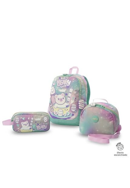Combo Escolar Niña X3 Morral +Lonchera+Multiuso Mellow Gris