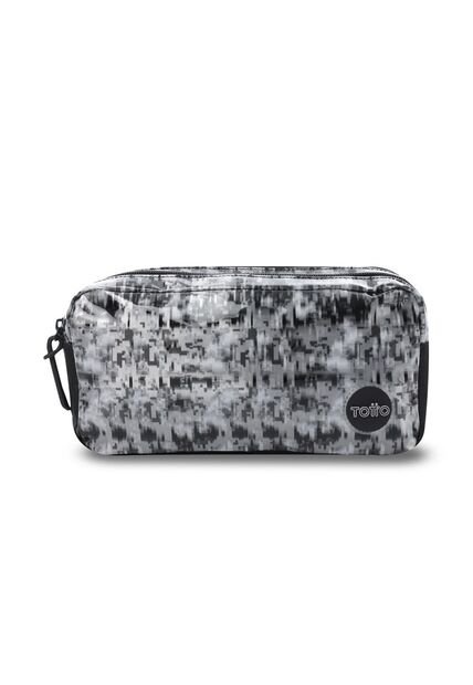 Cartuchera Escolar Mediana Para Niño Pixel Black Negra