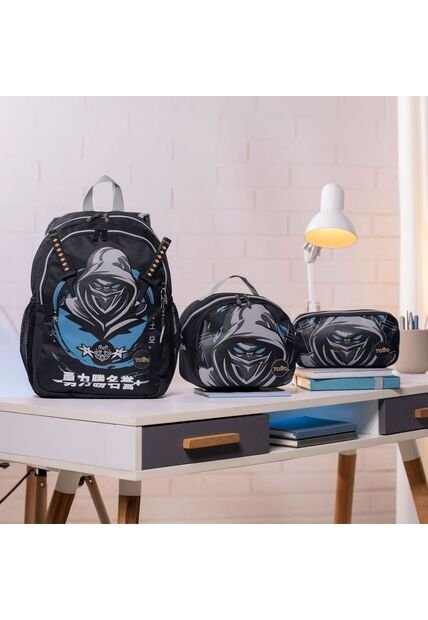 Combo Escolar Morral Hanzo Mediano + Lonchera Y Cartuchera