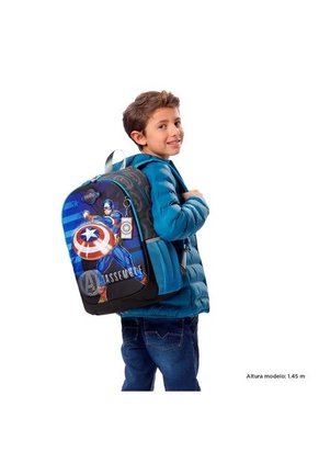 Morral Para Niño Avengers Capitán América Grande Gris