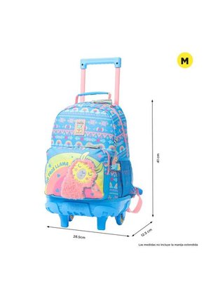 Morral Con Ruedas Para Niña Llama M Azul