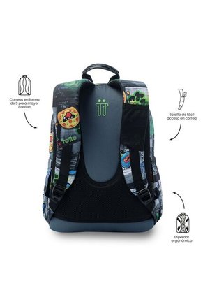 Morral Juvenil Porta PC 14" Acuarela Negro