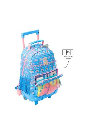 Morral Con Ruedas Para Niña Llama M Azul