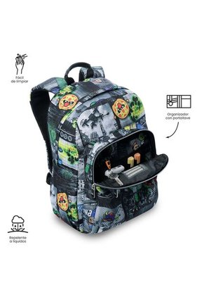 Morral Juvenil Porta PC 14" Acuarela Negro