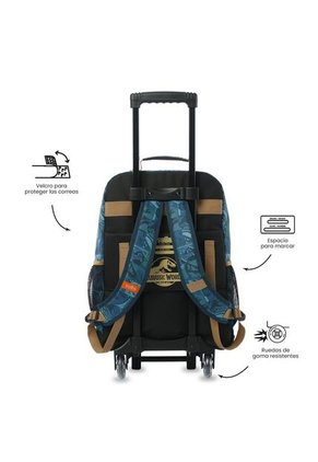 Maleta Para Niño Con Ruedas Jurassic World Territory Grande Azul