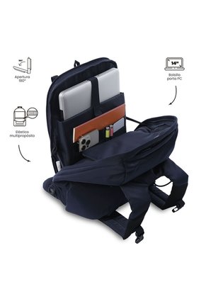Morral Antirrobo Porta PC 14" Twill Azul Unisex