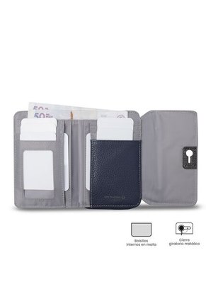 Billetera Para Mujer Smooth Cri Con RFID Blocker Azul