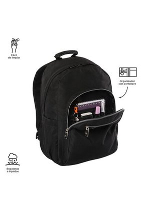 Morral Juvenil Porta PC 14" Acuarela Negro