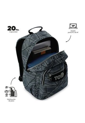 Morral Juvenil Porta PC 14" Acuarela Gris