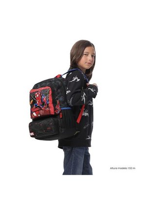 Morral Para Niño Spiderman Hero Grande Negro