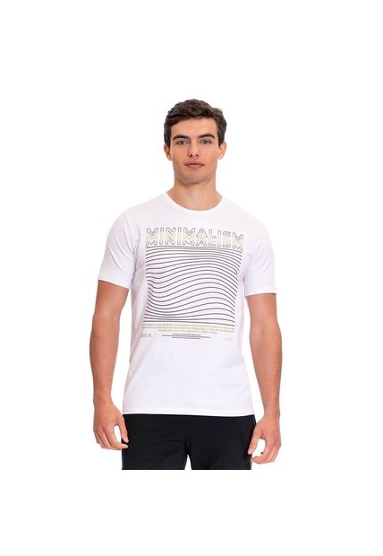 Camiseta Estampada Para Hombre Primen Blanca