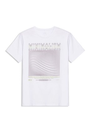 Camiseta Estampada Para Hombre Primen Blanca