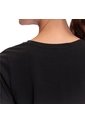 Camiseta Estampada Para Mujer Thinky Manga Corta Negra de Totto