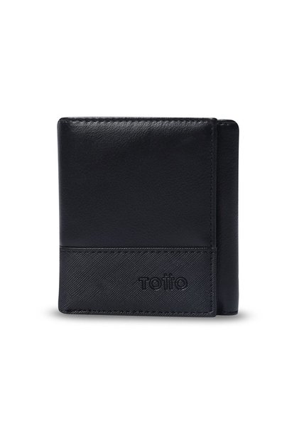 Billetera Para Hombre Saffiano Aqi Con RFID Blocker Negra
